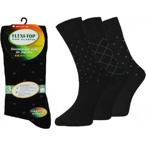 Diabetes sokken - Non Elastic Flexi top sokken zonder knellend boord - set van 3 paar - mt 39 - 45