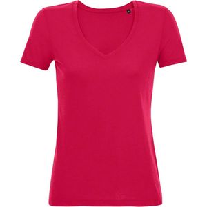 SOLS Dames/Dames Motion V Hals T-Shirt (Donkerroze)