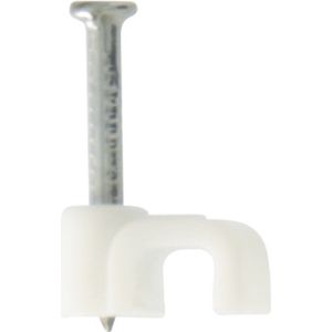 Plieger - kabelclip - plat - wit - 4 mm (25 stuks)