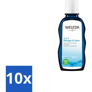 10 x WELEDA - Reiniger & Toner 2‑in‑1 - 100 ml - Olijfolie - Hamamelis - Milde Reiniging - Gemengde Huid - Normale Huid