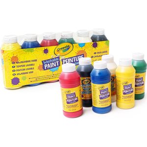 Crayola - Hobbyverf - Afwasbare Verf Voor Kinderen - 6 Kleuren - 236ml