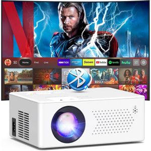 Draagbare Mini Beamer met Android TV en WiFi6 - Full HD Projector voor Buiten en Thuis