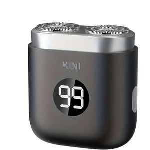 Digitale 2-Blade Scheerapparaat - Usb Oplaadbare 2-Kop Mini Body Shaver + Precisie/Baardtrimmer - Lichtgewicht en Comfortabel - Perfecte Lichaamshaar Verzorging voor Dames en Heren - Digitale Batterij Indicator - Kleur: Grijs