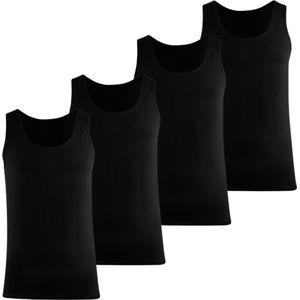 BOXR Underwear - Tanktop Heren - Singlet Heren - Bamboe Hemden Heren - 4-Pack - Zwart - XL - Onderhemd Heren - Bamboe Hemden voor Mannen