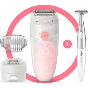 Braun Silk-épil 5 5-820 Wit/Roze - Epilator + bikinistyler