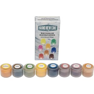 BrandNewCake® Natuurlijk Kleurpoeder Assortiment (8x 3gr) - Eetbare Voedingskleurstof - Kleurstof Bakken