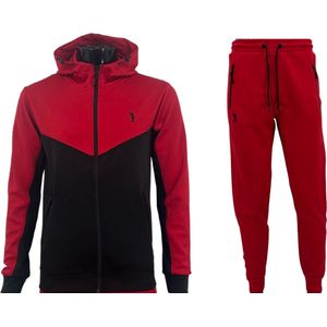 Hitman - Trainingspak Heren - Joggingpak Heren - Sportkleding Heren - Cadeau voor Man - Rood/Zwart - Maat M