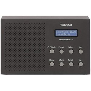 DAB Radio met Wekker en Blokdesign - Draagbare Radio in Zwart