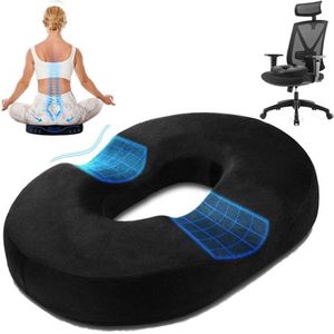 Donut zitkussen - orthopedisch aambeien-zitkussen - ergonomisch ringkussen van traagschuim - zitkussen met gat - verlicht effectief pijn in het stuitbeen - voor kantoor en thuis