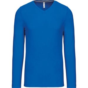 Kariban T-shirt V-hals lange mouwen K358 - Light Royal Blue - XXL