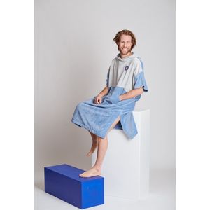 Ponchy - Azul Oceano - Two Tone Bamboe Handdoek Poncho - Groot