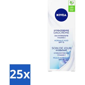 25 x NIVEA - Essentials Dagcrème - Hydraterende Gezichtscrème - Normale huid - SPF 15 - Met Vitamine E, Magnolia- & Lotusextract - 50 ml - Hydraterende Dagcrème - SPF 15 - Normale Huid - Vitamine E - Magnolia-extract