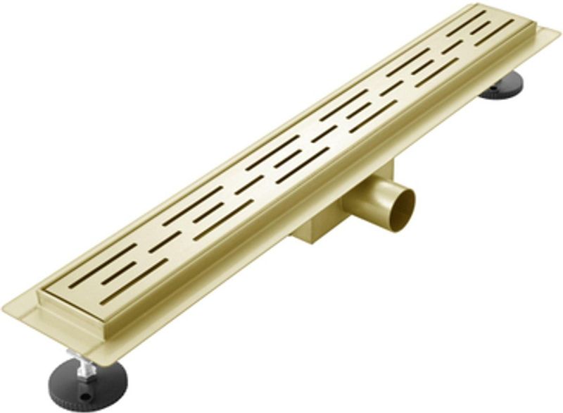 Adema Ralo douchegoot - 90cm - met rooster - met flens - geborsteld Goud