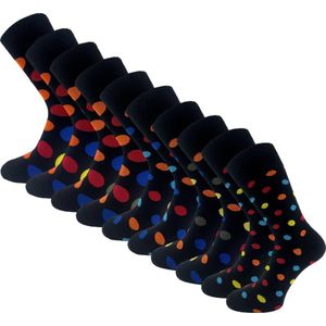 10 paar sokken - SQOTTON® - Fun - Dots - Maat 43-46