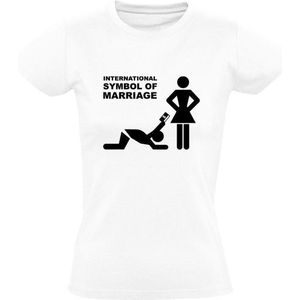 International Symbol Of Marriage |  Dames T-shirt | Wit | Trouwen | Huwelijk | Internationaal