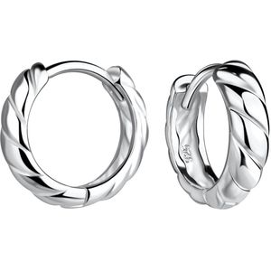 Joy|S - Zilveren oorringen - twisted / gedraaid - 13 mm / 4 mm - sterling zilver 925