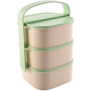 Container voor Eten Plastic 3-Niveaus 3x1,15 l - Voedselcontainer - Lunchbox