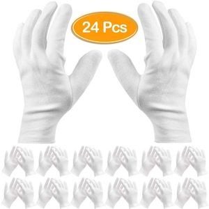 Mmgoqqt - Witte Katoenen Handschoenen - 12 Paar - Werkhandschoenen - Cosmetische Hydraterende Handschoenen