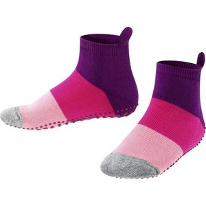 FALKE Colour Block antislip noppen katoen huissokken kinderen paars - Maat 27-30