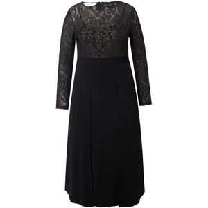 MIAMODA MIAMODA - Dames - Avondjurk kanten lijfje wijde jersey rok - Zwart - Maat 42