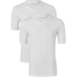 CASA MODA T-shirts (2-pack) - V-neck - wit - Maat: 6XL