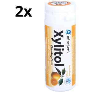 Miradent Xylitol Kauwgom | Fruit | 2 x 30 stuks | Voordeelverpakking