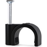 Kabelclip - Spijkerclip - Kabelklem - Kabelhouder - 20 mm - 100 stuks - Zwart - Allteq