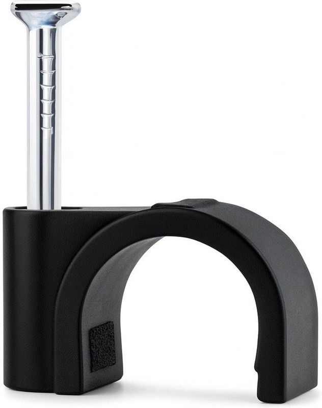 Kabelclip - Spijkerclip - Kabelklem - Kabelhouder - 20 mm - 100 stuks - Zwart - Allteq