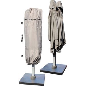 Raffles Covers Parasolhoes - Hoog: 215 cm - RUSduoP6XL - Waterdicht - Solution Dyed | UV-bestendig | Rits en stok | Trekkoord - Parasolhoes voor staande parasol
