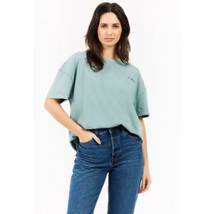 Protest Prtloretta - T shirt Dames - Korte mouwen - Ronde hals - Relaxed fit – Glacial Blue