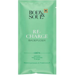 Body&Soul Badpoeder - Bubbelbad - Recharge | 1x60g - Kustcipres en Drijfhout | Groen - Geeft nieuwe, positieve energie