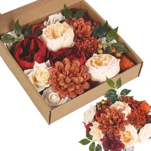 Kunstbloem roos - rood - 56 cm