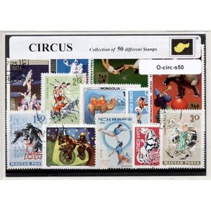 Circus – Luxe postzegel pakket (A6 formaat) : collectie van 25 50 verschillende postzegels van circus – kan als ansichtkaart in een A6 envelop - authentiek cadeau - kado - geschenk - kaart - tent - rens - clown - dieren - Cirque du Soleil - acrobaat