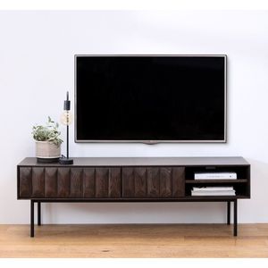 Tv-meubel Eikenhout Donkerbruin - 160cm - 2 Deurs - Kast Latina - Giga Living