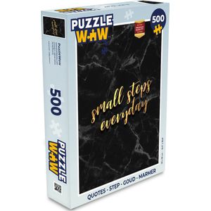 Puzzel Quotes - Step - Goud - Marmer print - Legpuzzel - Puzzel 500 stukjes