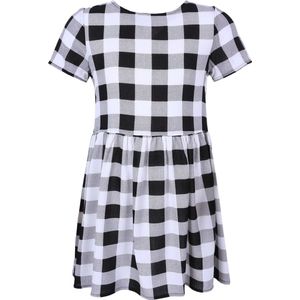 Zwart-wit geruite jurk