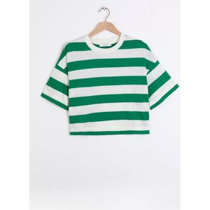 Sissy-Boy - Groen gestreept cropped T-shirt