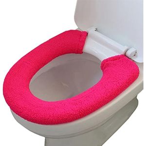 Universele, wasbare toiletbrilhoes, warme en zachte badkamertoilethoes - felrood.