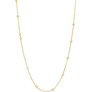 Lucardi Dames Zilveren goldplated ketting venetiaan bol - Ketting - 925 Zilver - Goudkleurig - 45 cm