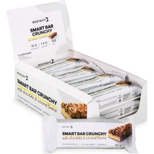 Body & Fit Smart Bars Crunchy - Proteïne Repen / Eiwitrepen - Melk Chocolade/Kokosnoot - 12 eiwitrepen (1 doos)