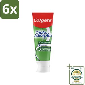 Colgate Tandpasta Triple Action Extra Fresh 75 ml - Voordeelverpakking - 6 stuks - Triple Action - Xtra Fresh
