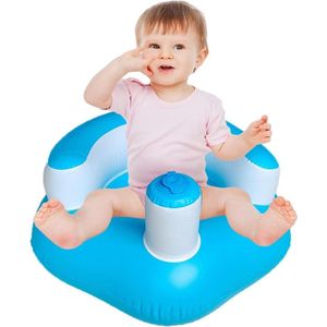 Opblaasbare baby stoel met ondersteuning voor zitten - zomer peuter stoel - baby douche - vloer zetel - blauw Opblaasbare zetel