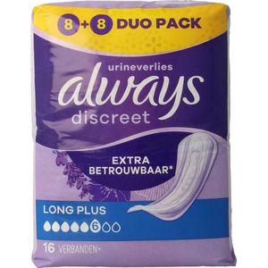 Always Discreet Maandverband Long Plus - 16 Stuks