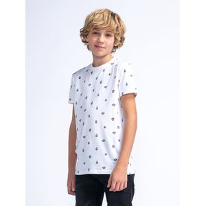 Petrol Industries - Jongens All-over Print T-shirt Seafusion - Wit - Maat 176