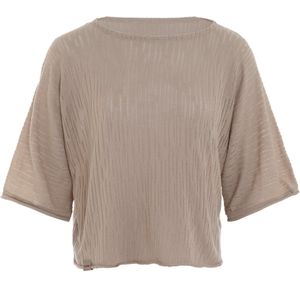 Knit Factory Jose Dames Trui - Damestrui voor Lente en Zomer - Dames top - Halflange mouw - Fijn gebreide trui - Wijde trui - T-shirt - Linnen - 36/42 - One Size