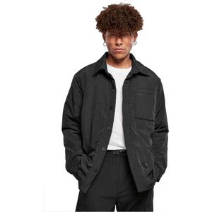 Urban Classics - Padded Nylon Shirt Jacket - S - Zwart