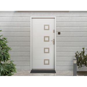 TIFANA - Voordeur - Wit - Massief Staal - Draait Links Open - H207 x B100 cm