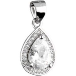 Zilver Traan Hanger met Zirconia - Teardrop Pendant- Echte Zilver - Zilver 925 - Amona Jewelry