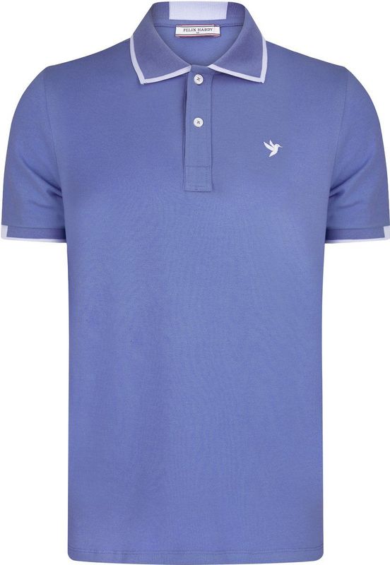 Felix Hardy - Polo Shirt - Donker Blauw - Korte Mouw - Katoenen Pique - Heren