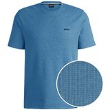 BOSS - O-hals Shirt - Blauw - Regular Fit - Korte Mouwen - Mini Logo